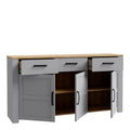 Bohol 3 Door 3 Drawer Sideboard in Riviera Oak/Grey Oak - image 3