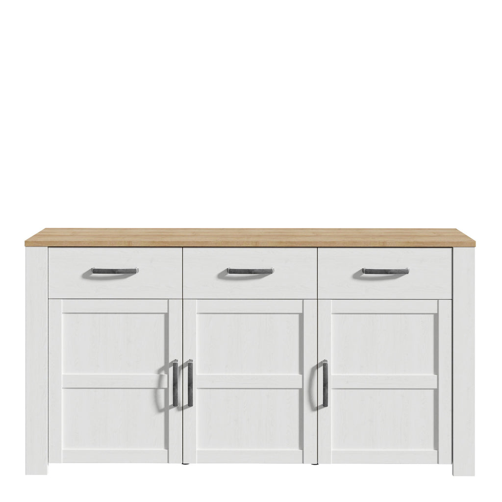 Bohol 3 Door 3 Drawer Sideboard in Riviera Oak/White - image 2
