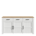 Bohol 3 Door 3 Drawer Sideboard in Riviera Oak/White - image 2