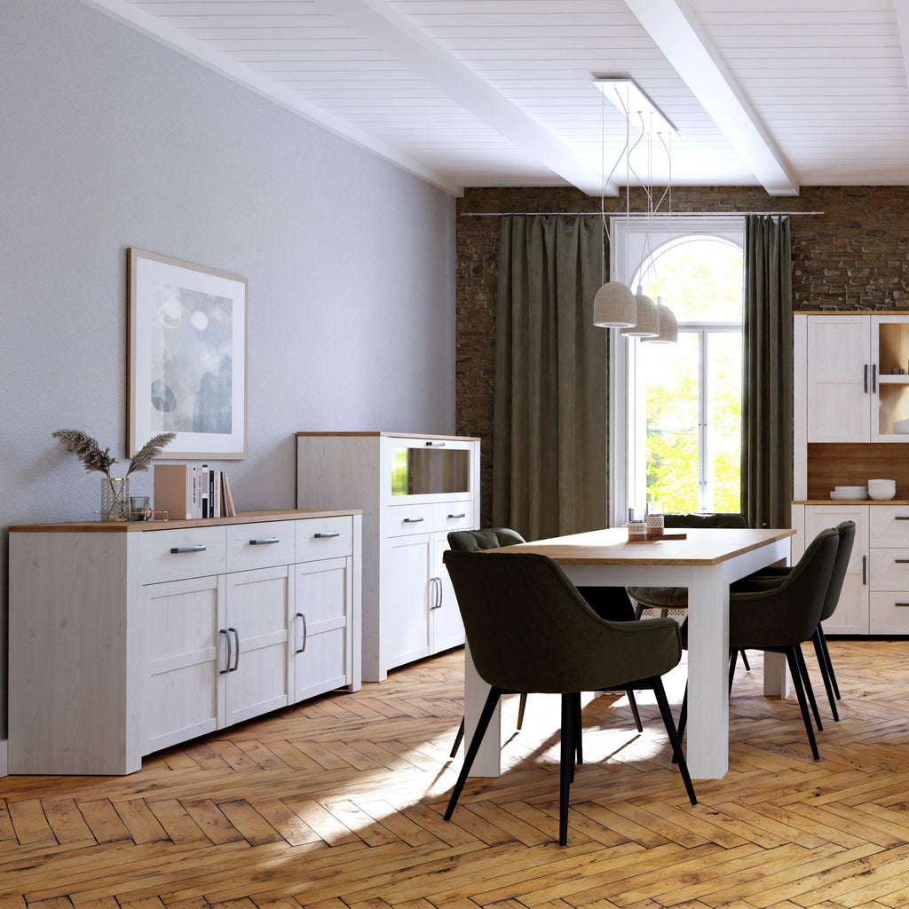 Bohol 3 Door 3 Drawer Sideboard in Riviera Oak/White - image 6