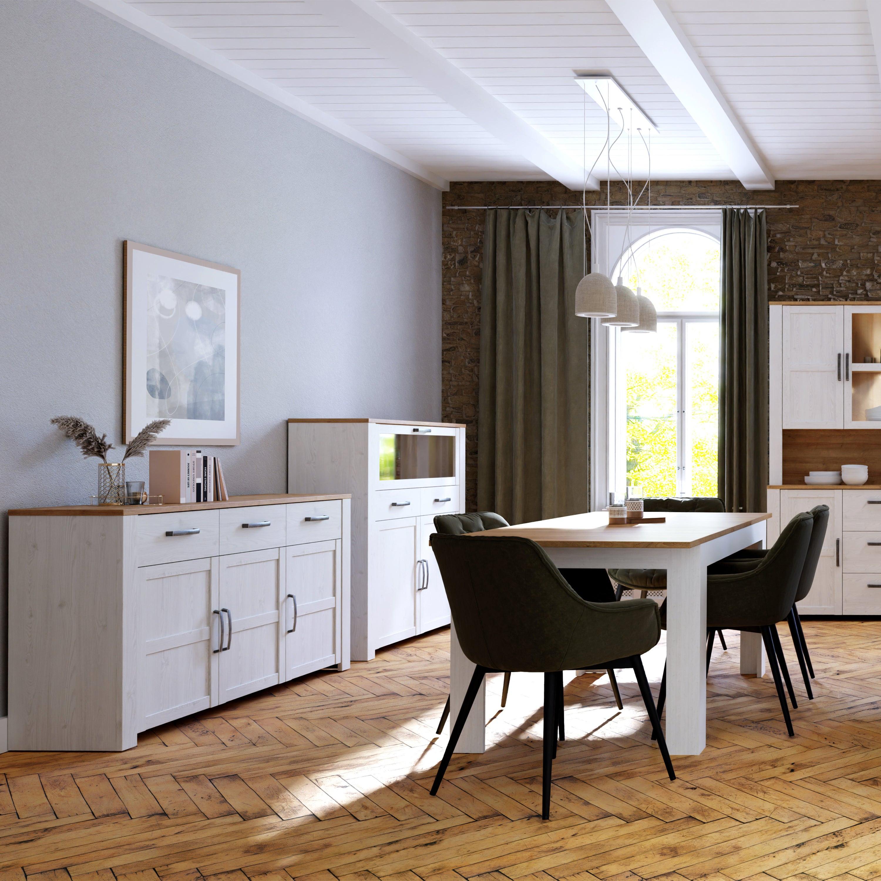 Bohol 3 Door 3 Drawer Sideboard in Riviera Oak/White - image 6