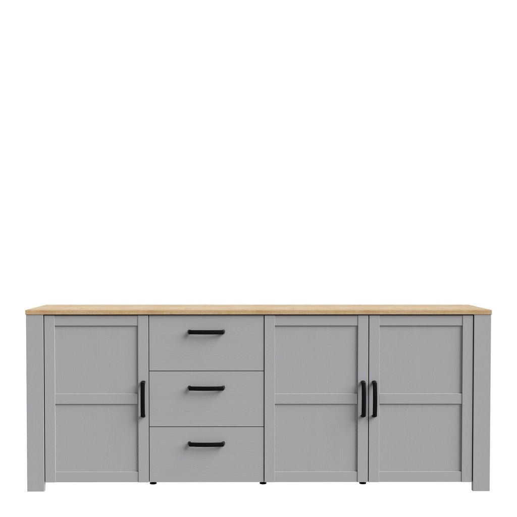 Bohol 3 Door 3 Drawer Large Sideboard in Riviera Oak/Grey Oak - image 2