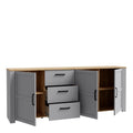 Bohol 3 Door 3 Drawer Large Sideboard in Riviera Oak/Grey Oak - image 3