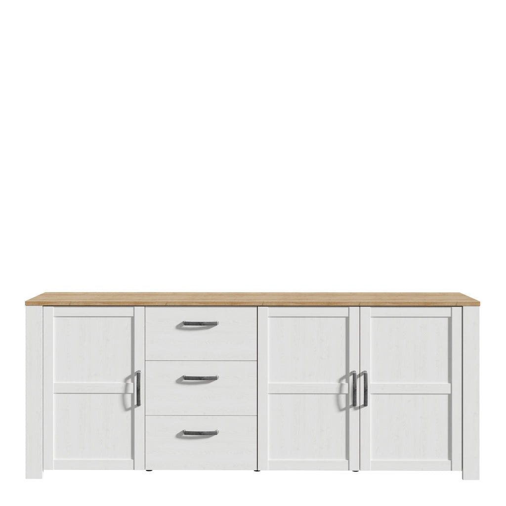 Bohol 3 Door 3 Drawer Large Sideboard in Riviera Oak/White - image 2