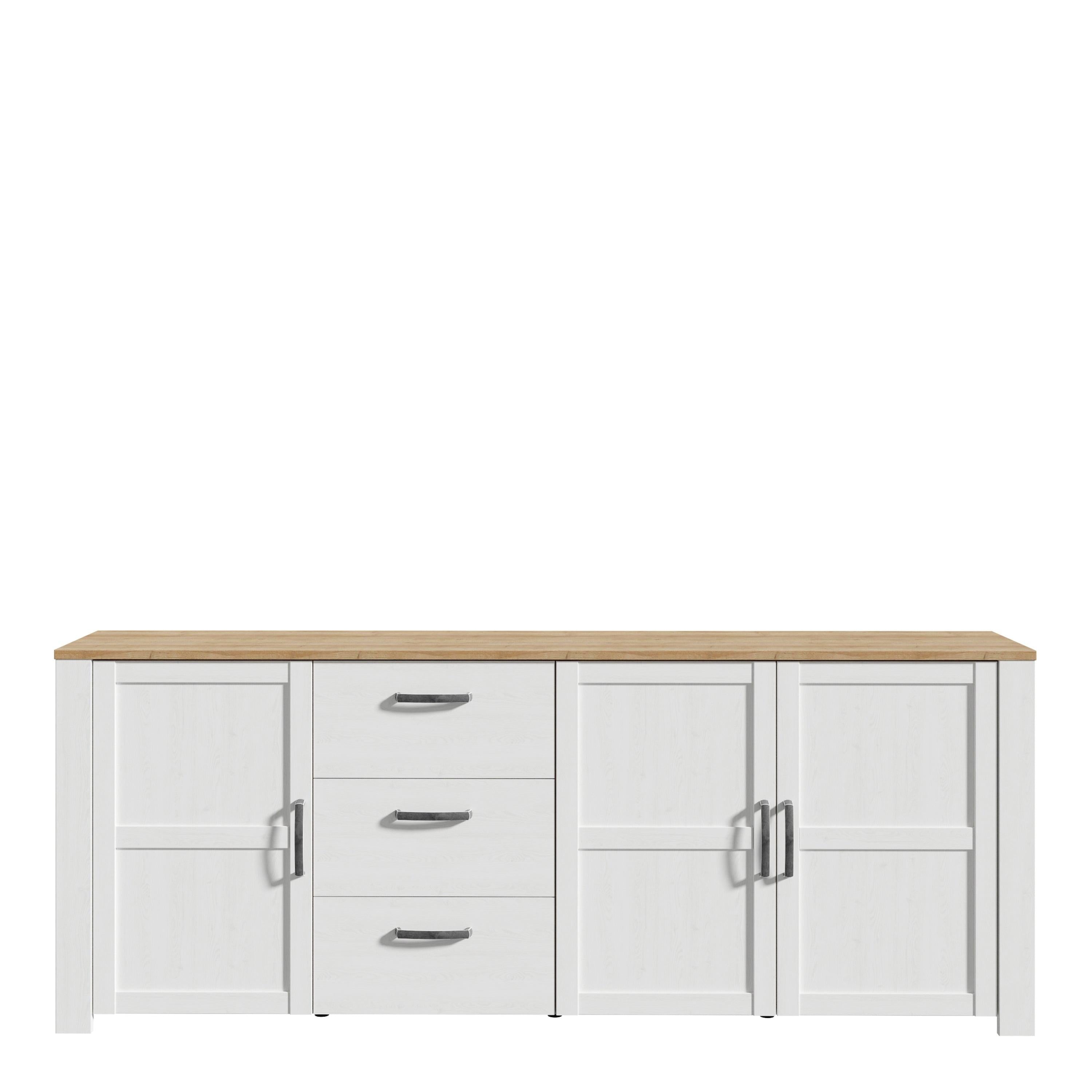 Bohol 3 Door 3 Drawer Large Sideboard in Riviera Oak/White - image 2