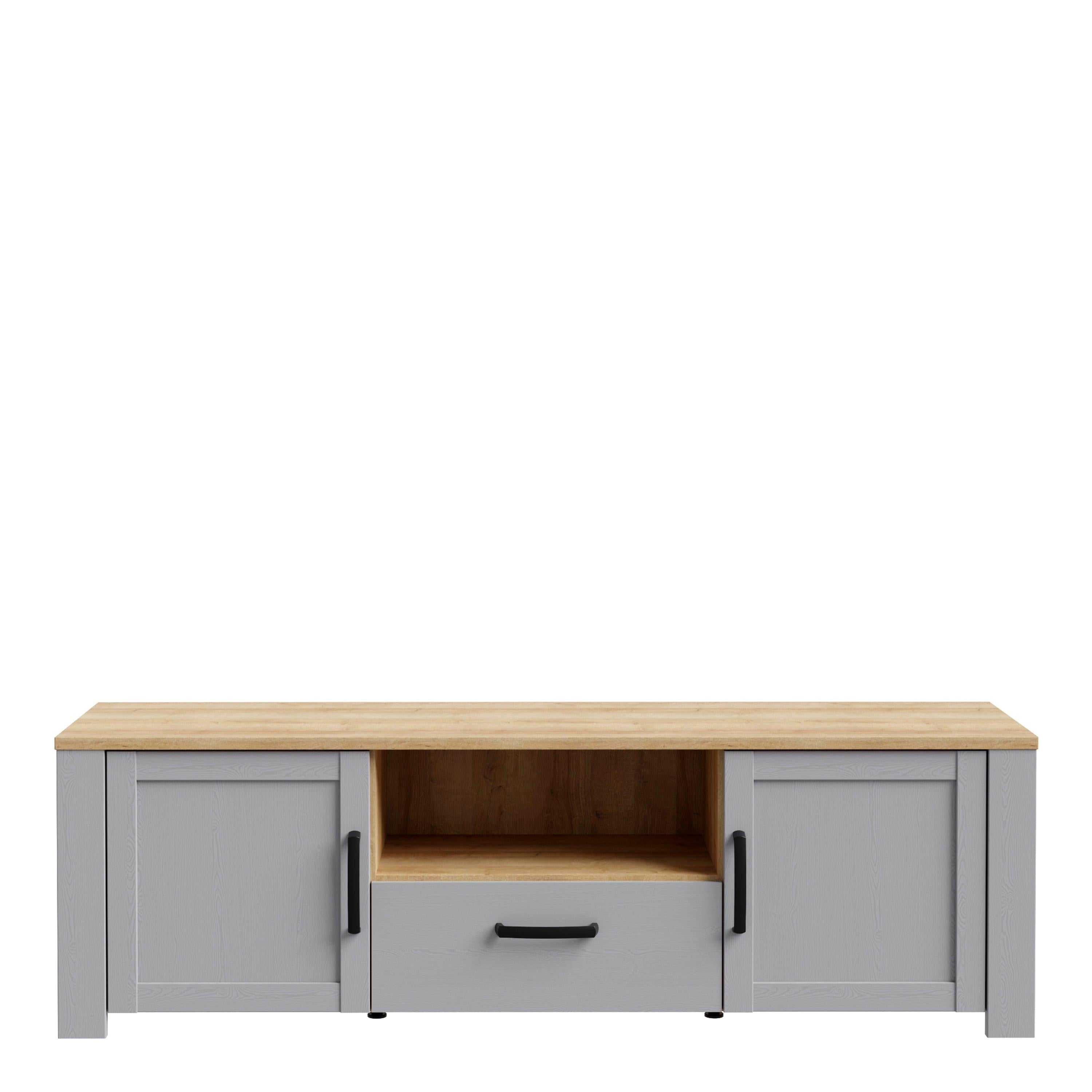 Bohol 2 Door 1 Drawer TV Unit in Riviera Oak/Grey Oak - image 2