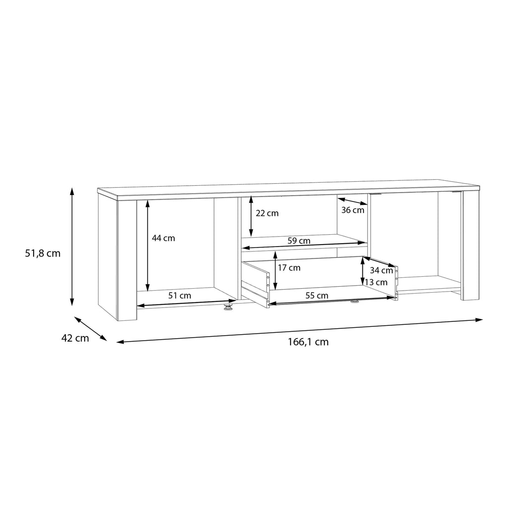 Bohol 2 Door 1 Drawer TV Unit in Riviera Oak/Grey Oak - image 9