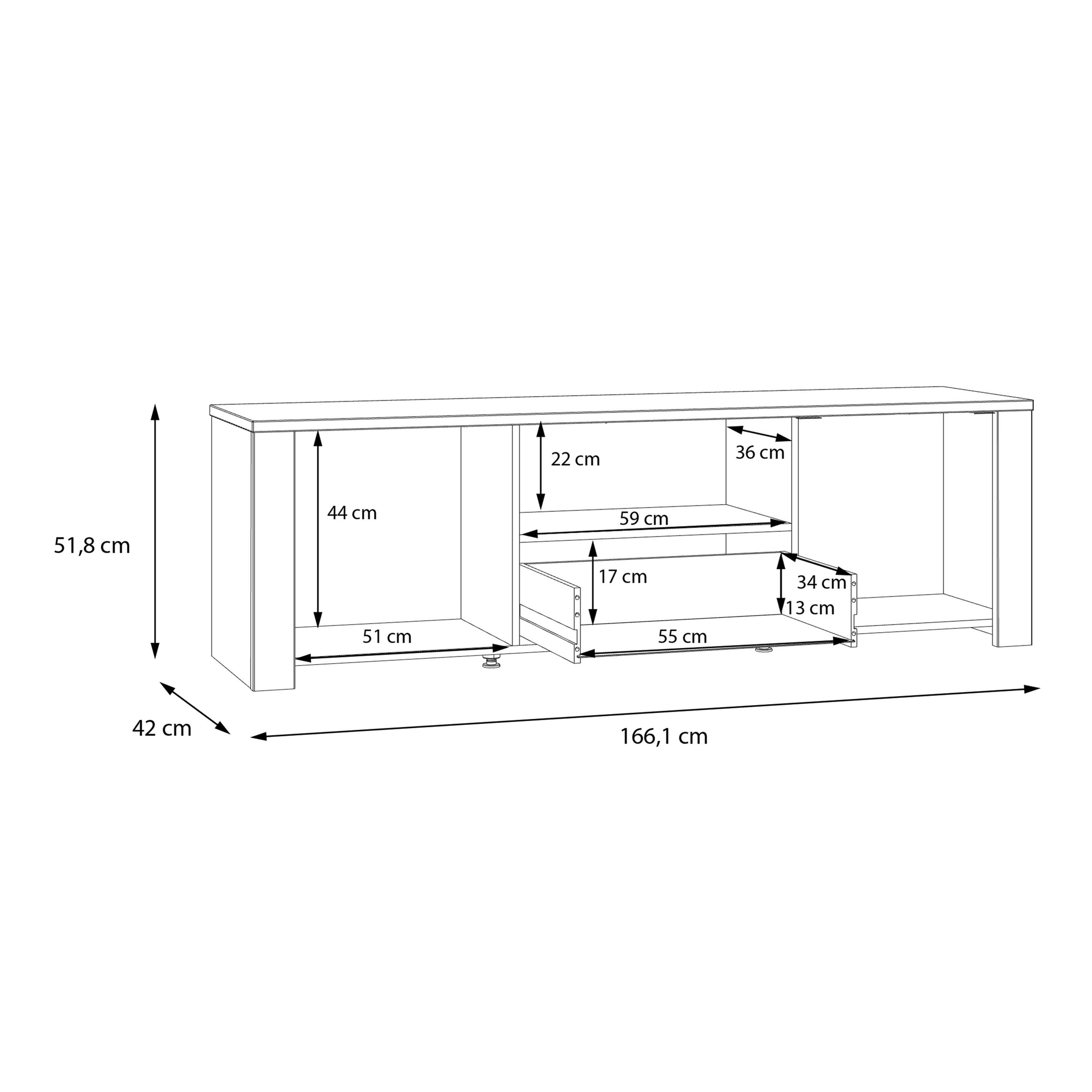Bohol 2 Door 1 Drawer TV Unit in Riviera Oak/Grey Oak - image 9