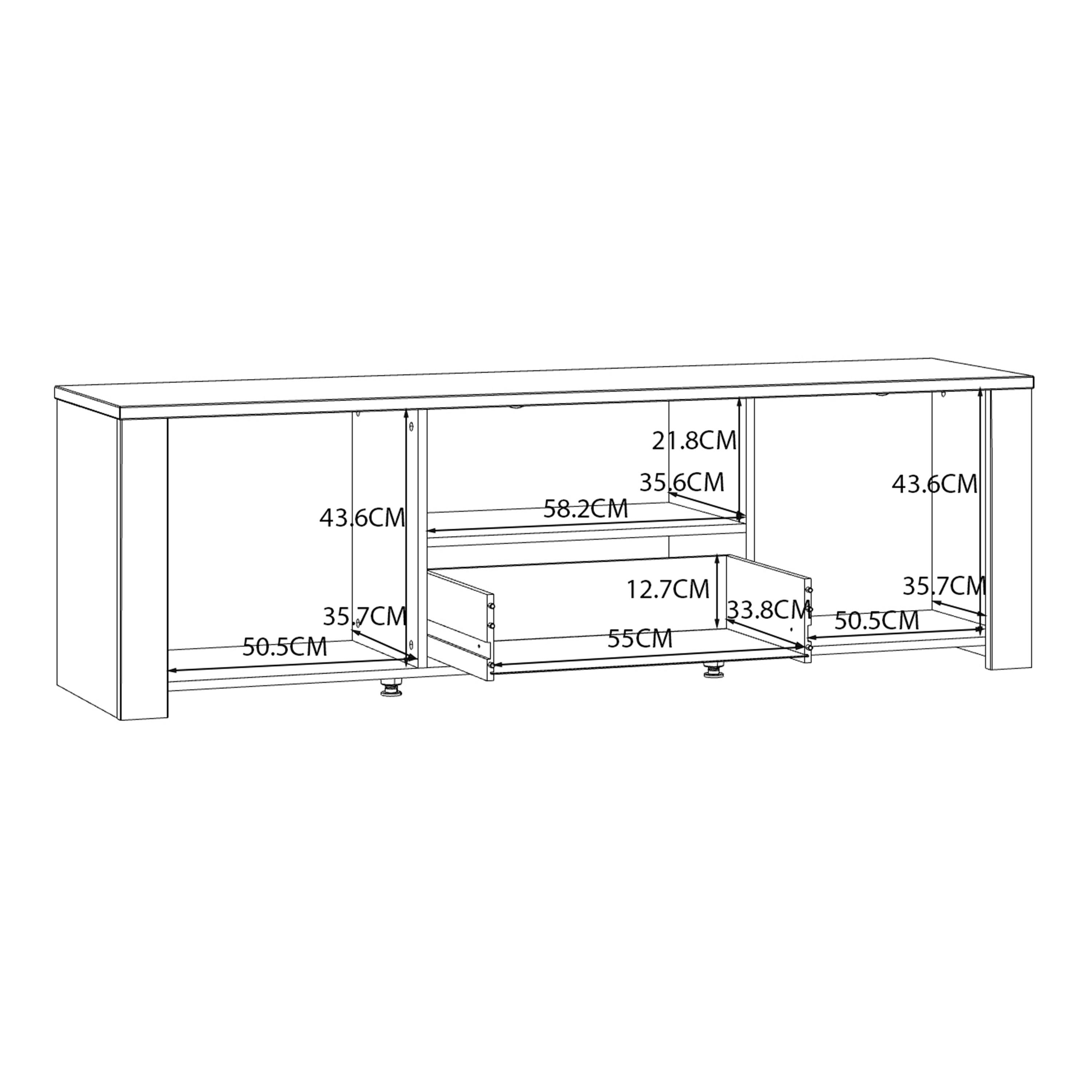 Bohol 2 Door 1 Drawer TV Unit in Riviera Oak/White - image 10