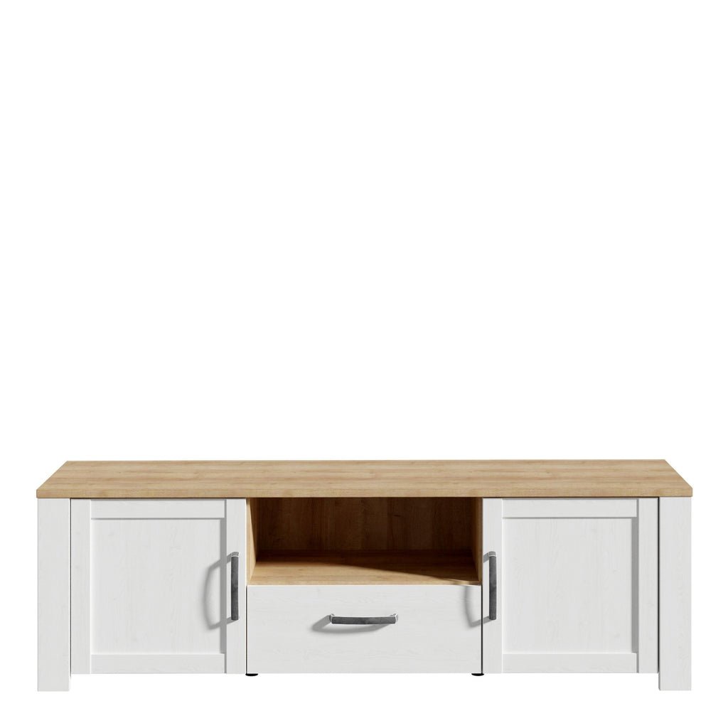 Bohol 2 Door 1 Drawer TV Unit in Riviera Oak/White - image 2