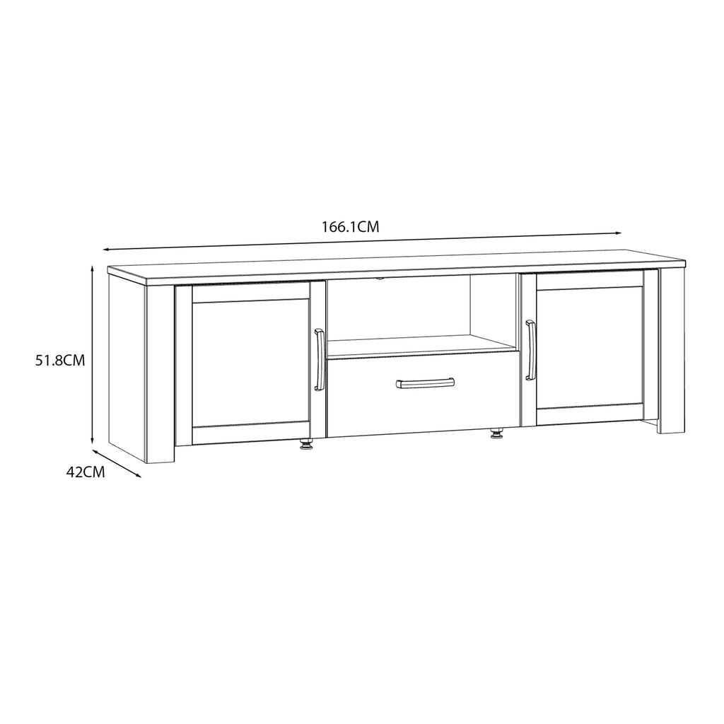 Bohol 2 Door 1 Drawer TV Unit in Riviera Oak/White - image 9