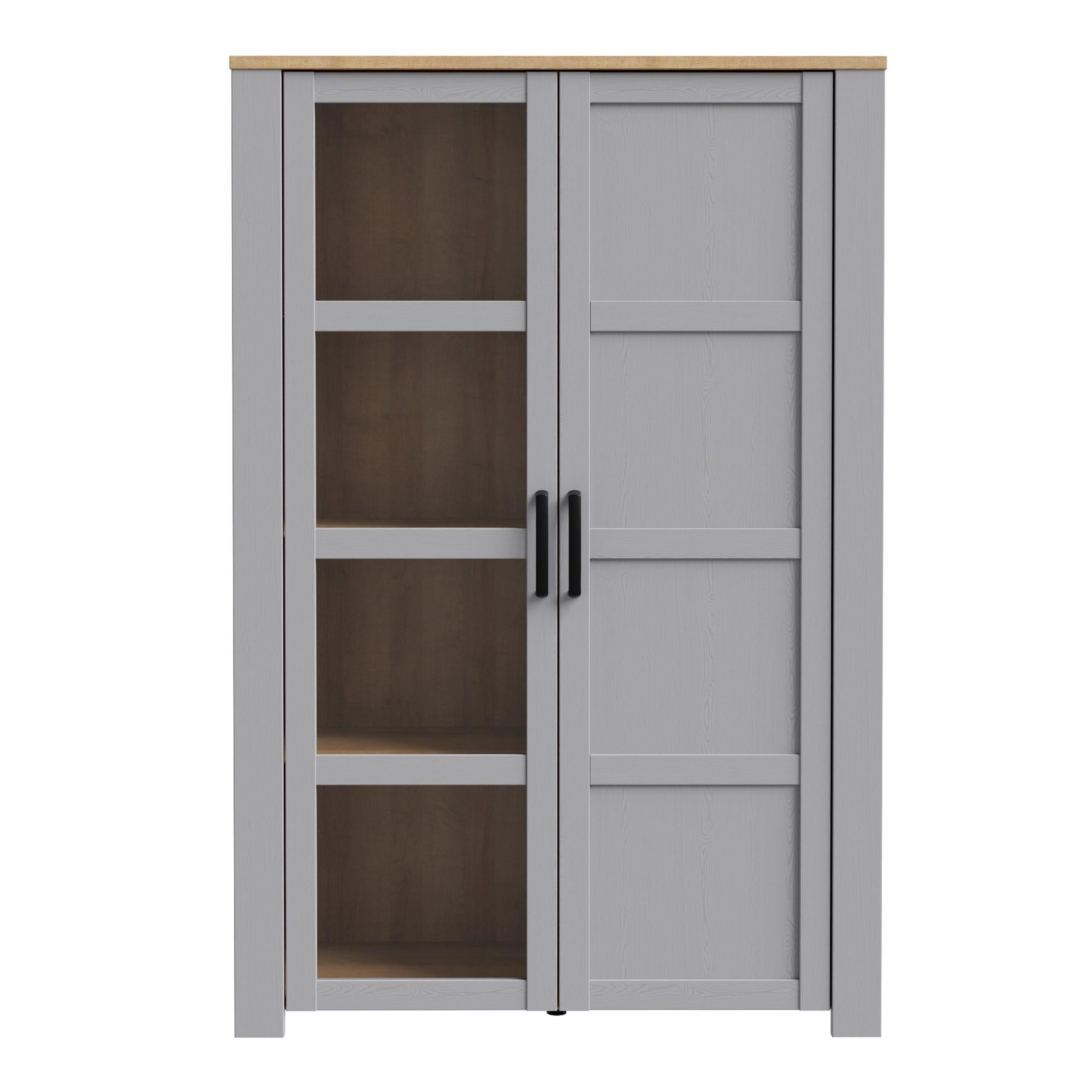 Bohol 2 Door Display Cabinet in Riviera Oak/Grey Oak - image 2