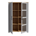 Bohol 2 Door Display Cabinet in Riviera Oak/Grey Oak - image 4