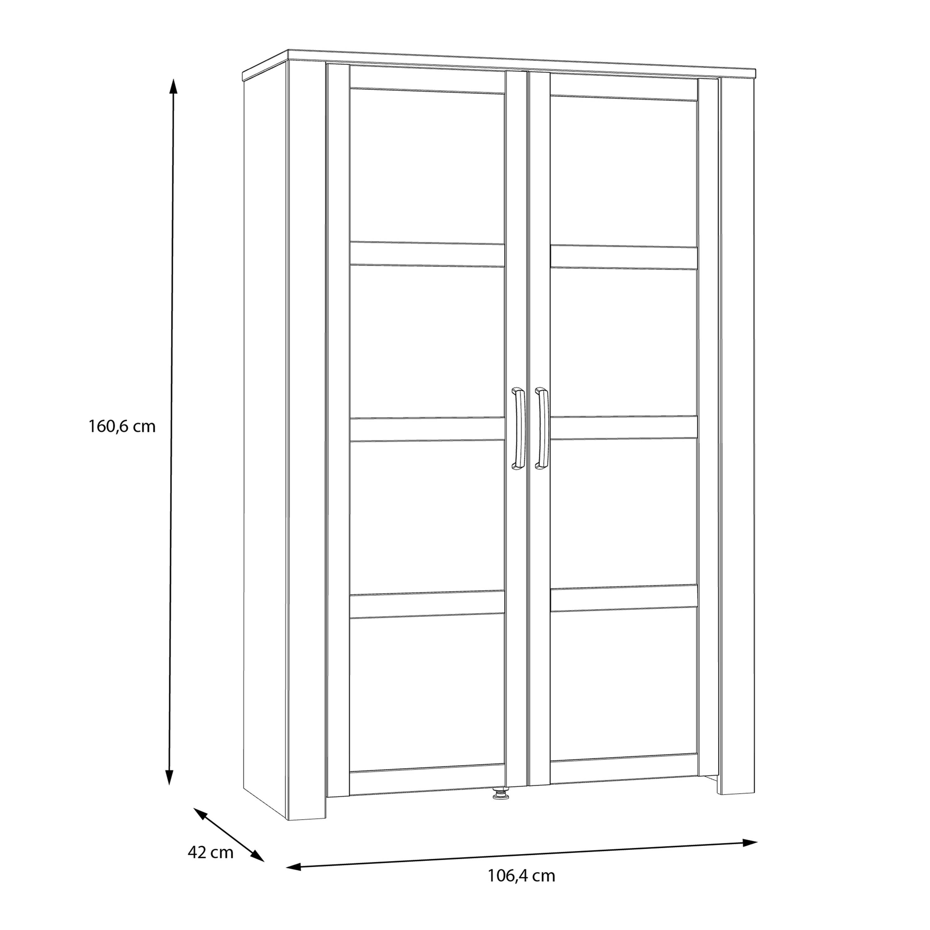 Bohol 2 Door Display Cabinet in Riviera Oak/Grey Oak - image 7