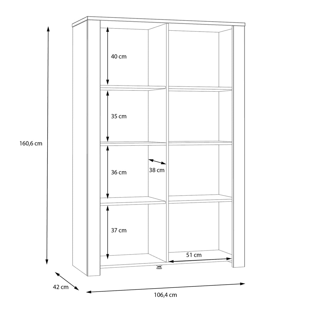 Bohol 2 Door Display Cabinet in Riviera Oak/Grey Oak - image 8