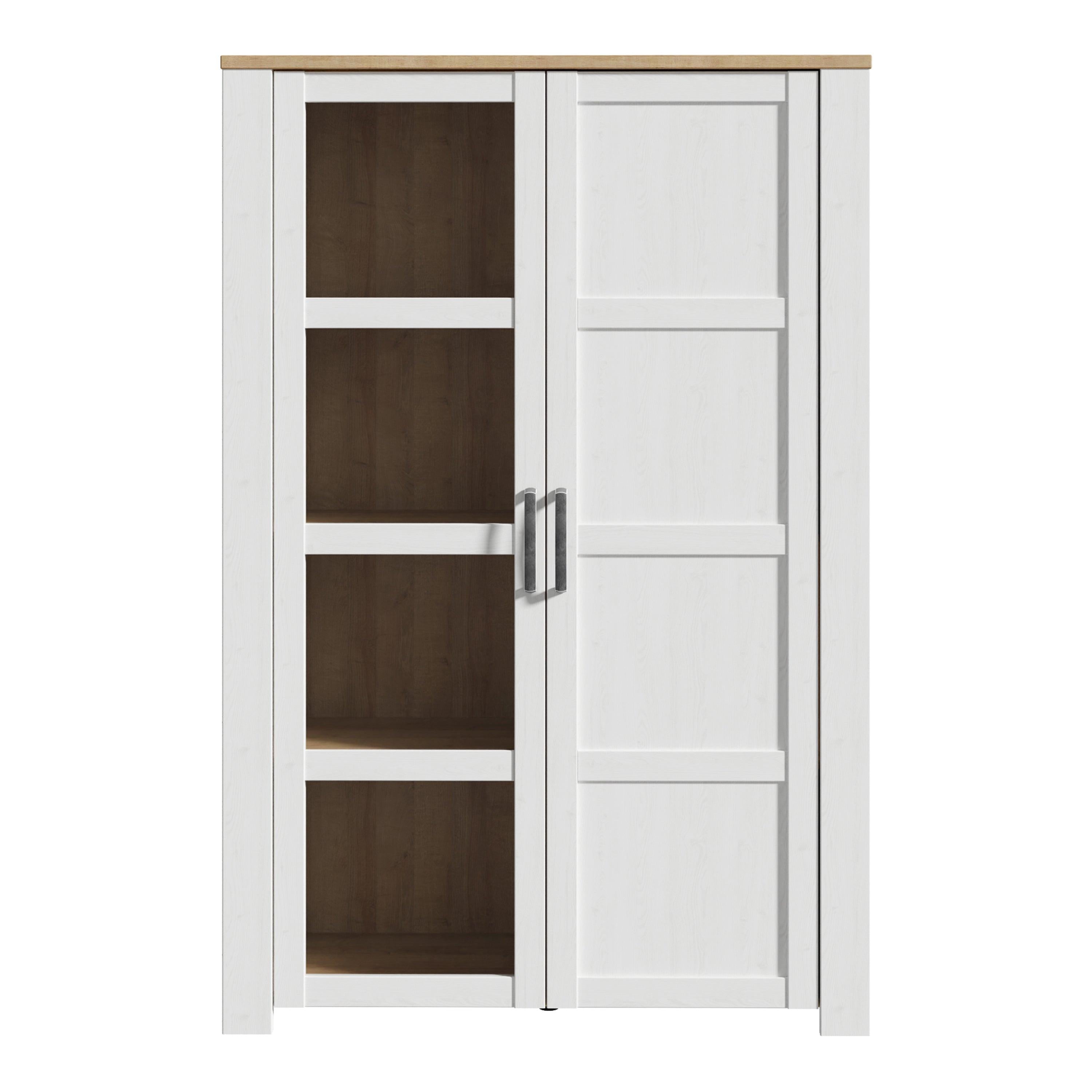 Bohol 2 Door Display Cabinet in Riviera Oak/White - image 2
