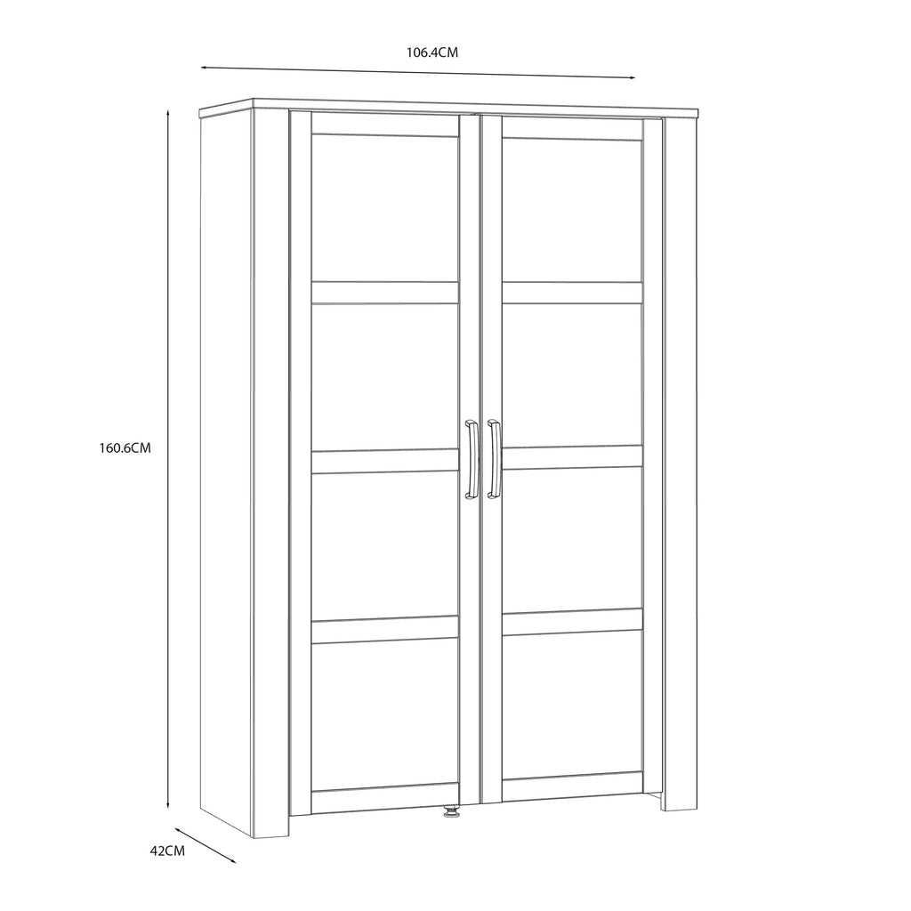 Bohol 2 Door Display Cabinet in Riviera Oak/White - image 8