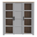 Bohol 3 Door Large Display Cabinet in Riviera Oak/Grey Oak - image 2
