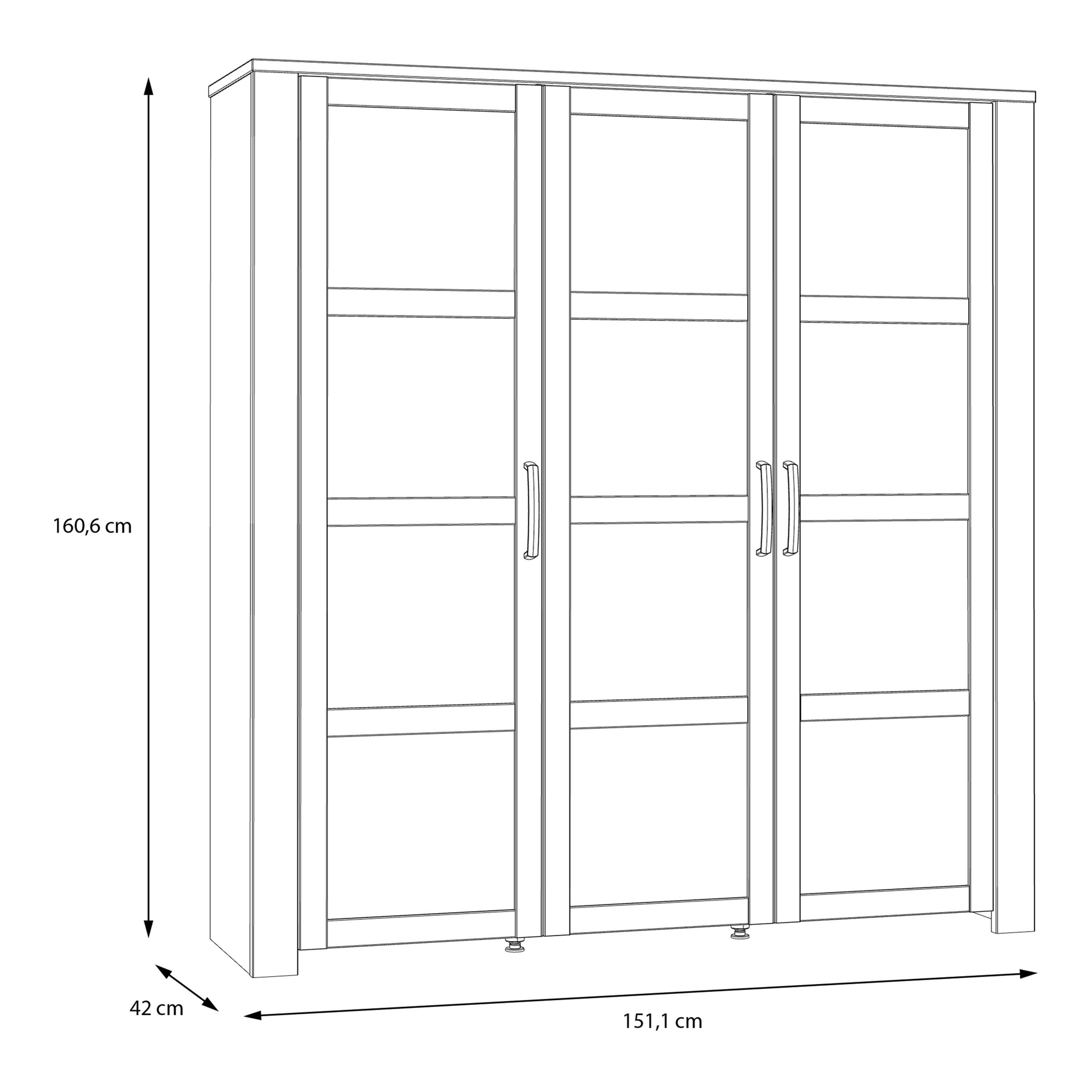 Bohol 3 Door Large Display Cabinet in Riviera Oak/Grey Oak - image 6