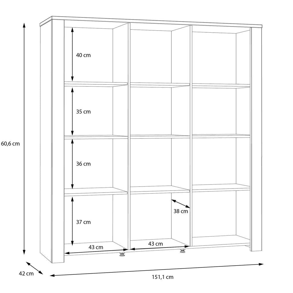 Bohol 3 Door Large Display Cabinet in Riviera Oak/Grey Oak - image 7