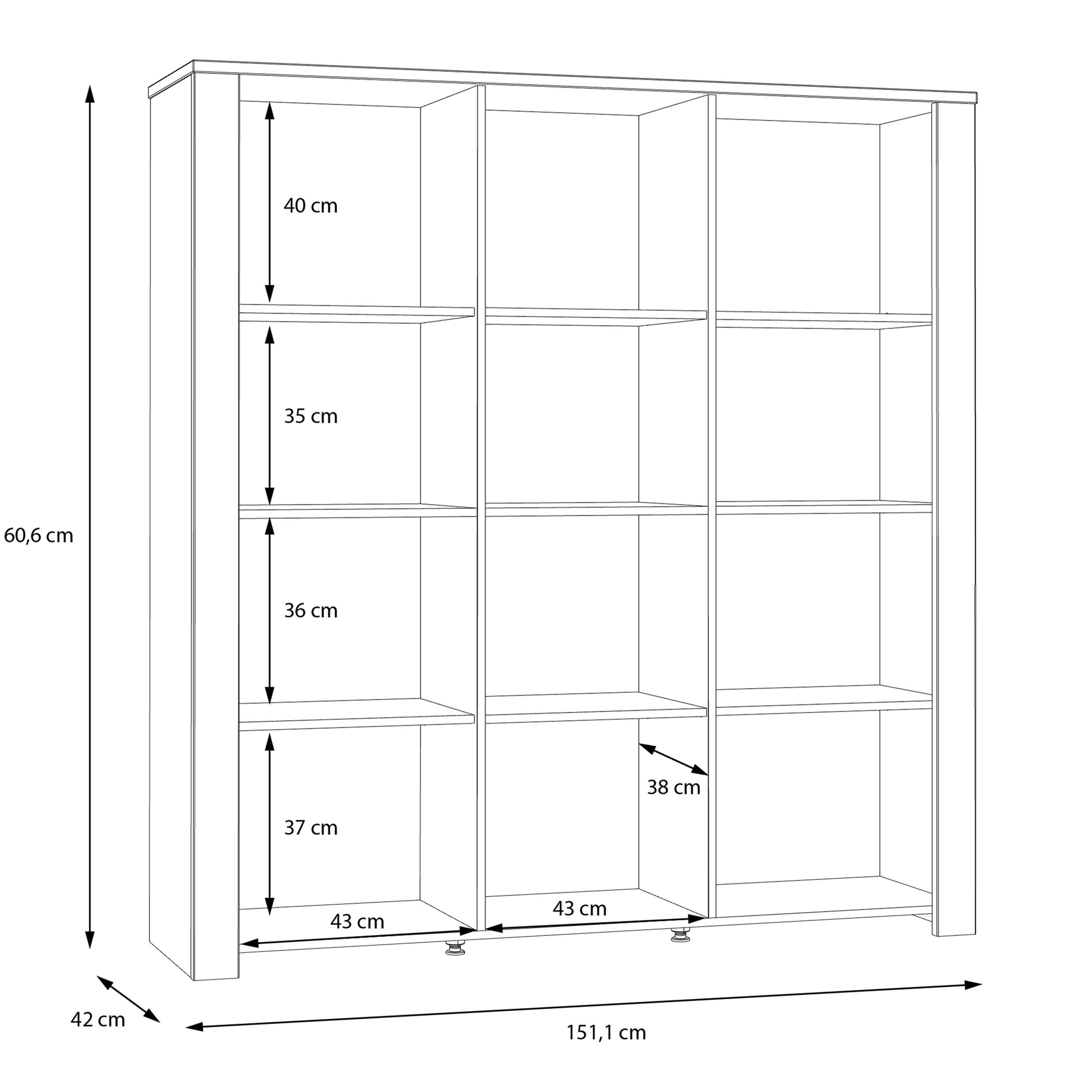 Bohol 3 Door Large Display Cabinet in Riviera Oak/Grey Oak - image 7