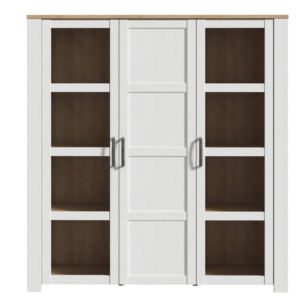 Bohol 3 Door Large Display Cabinet in Riviera Oak/White - image 2