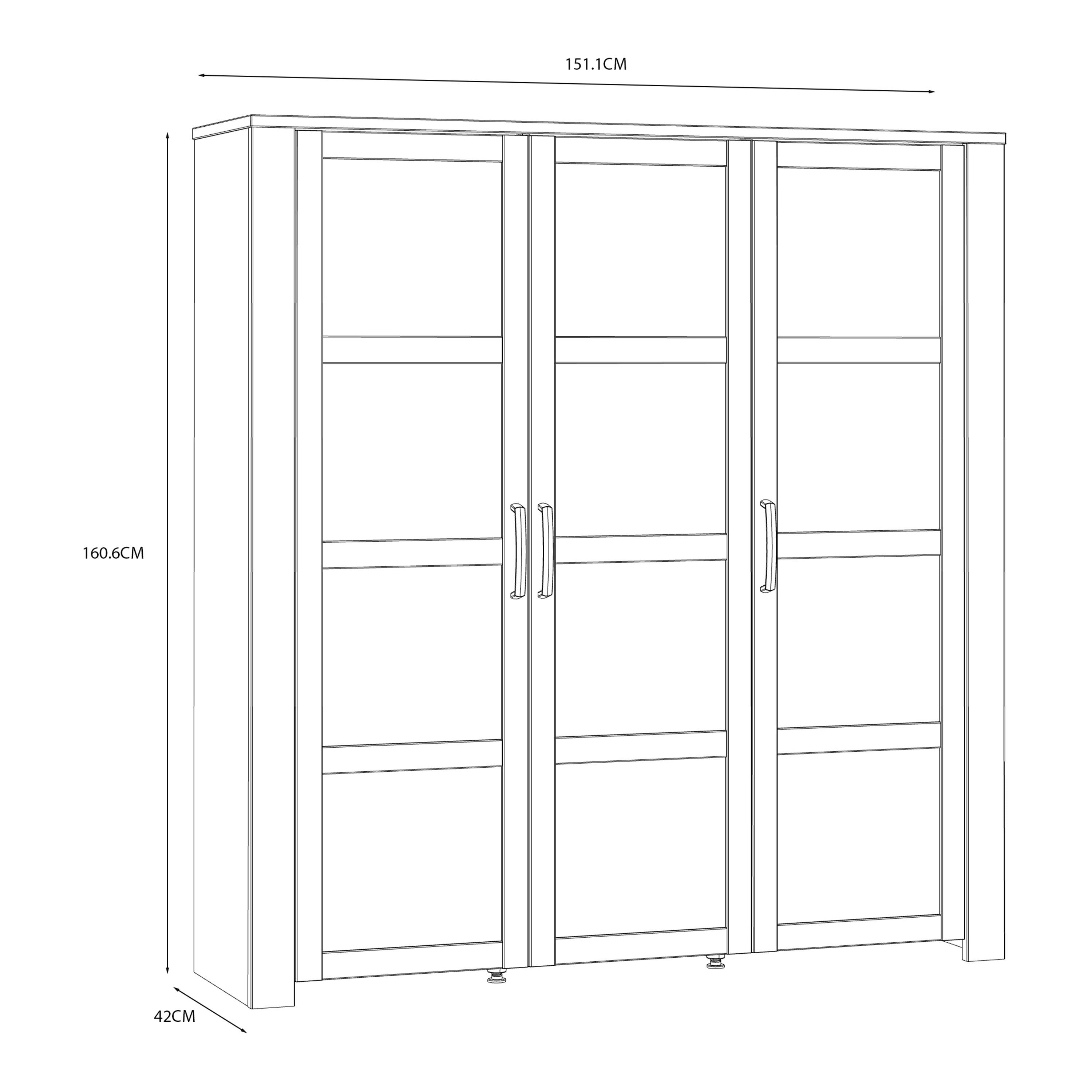 Bohol 3 Door Large Display Cabinet in Riviera Oak/White - image 6