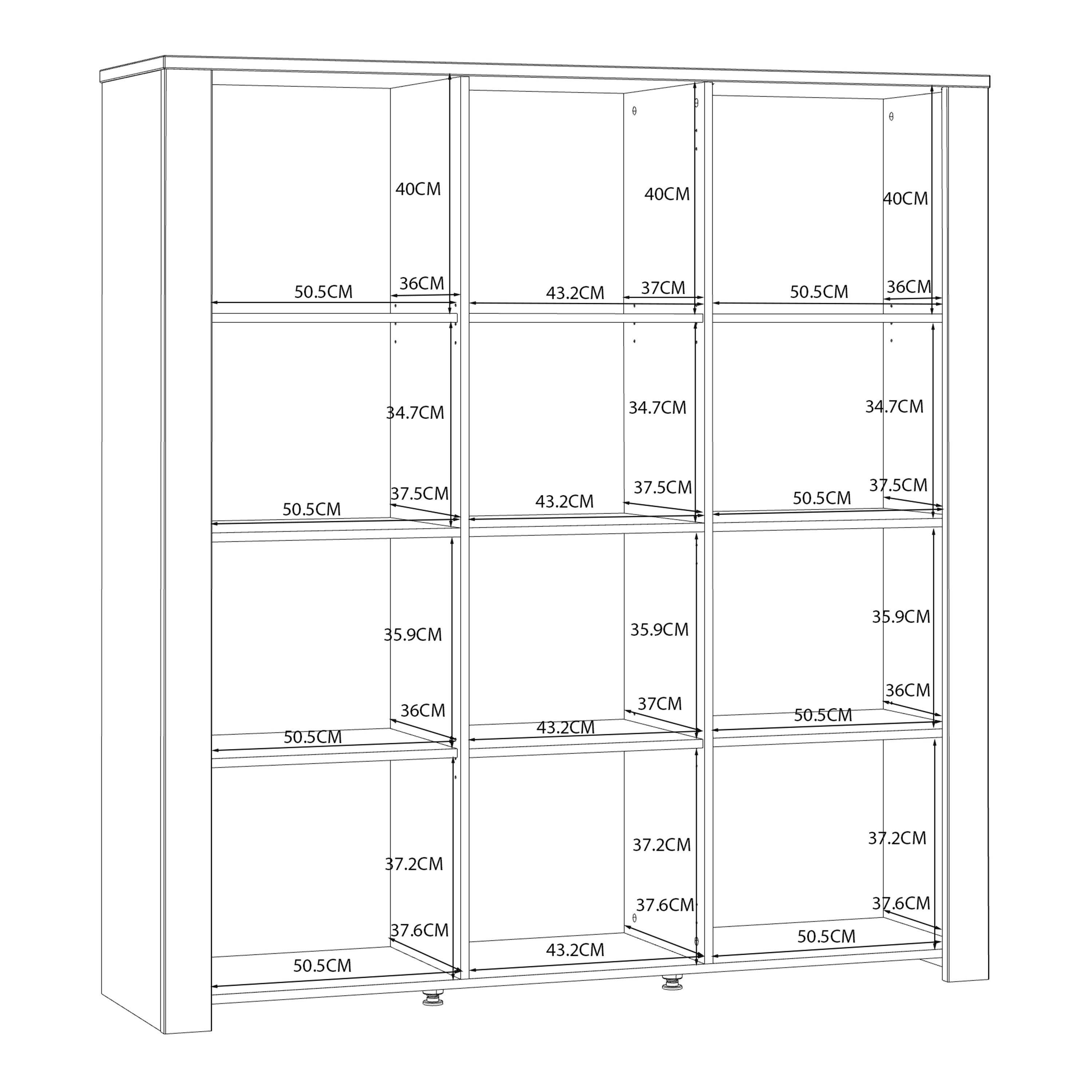 Bohol 3 Door Large Display Cabinet in Riviera Oak/White - image 7