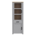 Bohol 2 Door 1 Drawer Narrow Display Cabinet in Riviera Oak/Grey Oak - image 2