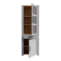 Bohol 2 Door 1 Drawer Narrow Display Cabinet in Riviera Oak/Grey Oak - image 4