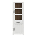 Bohol 2 Door 1 Drawer Narrow Display Cabinet in Riviera Oak/White - image 2