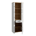 Bohol 2 Door 1 Drawer Narrow Display Cabinet in Riviera Oak/White - image 3