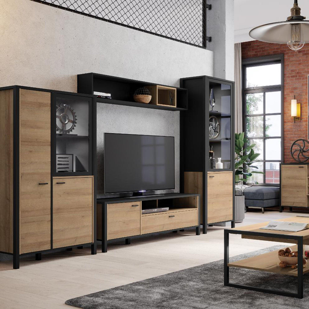 High Rock Wall Shelf in Matt Black/Riviera Oak - image 4