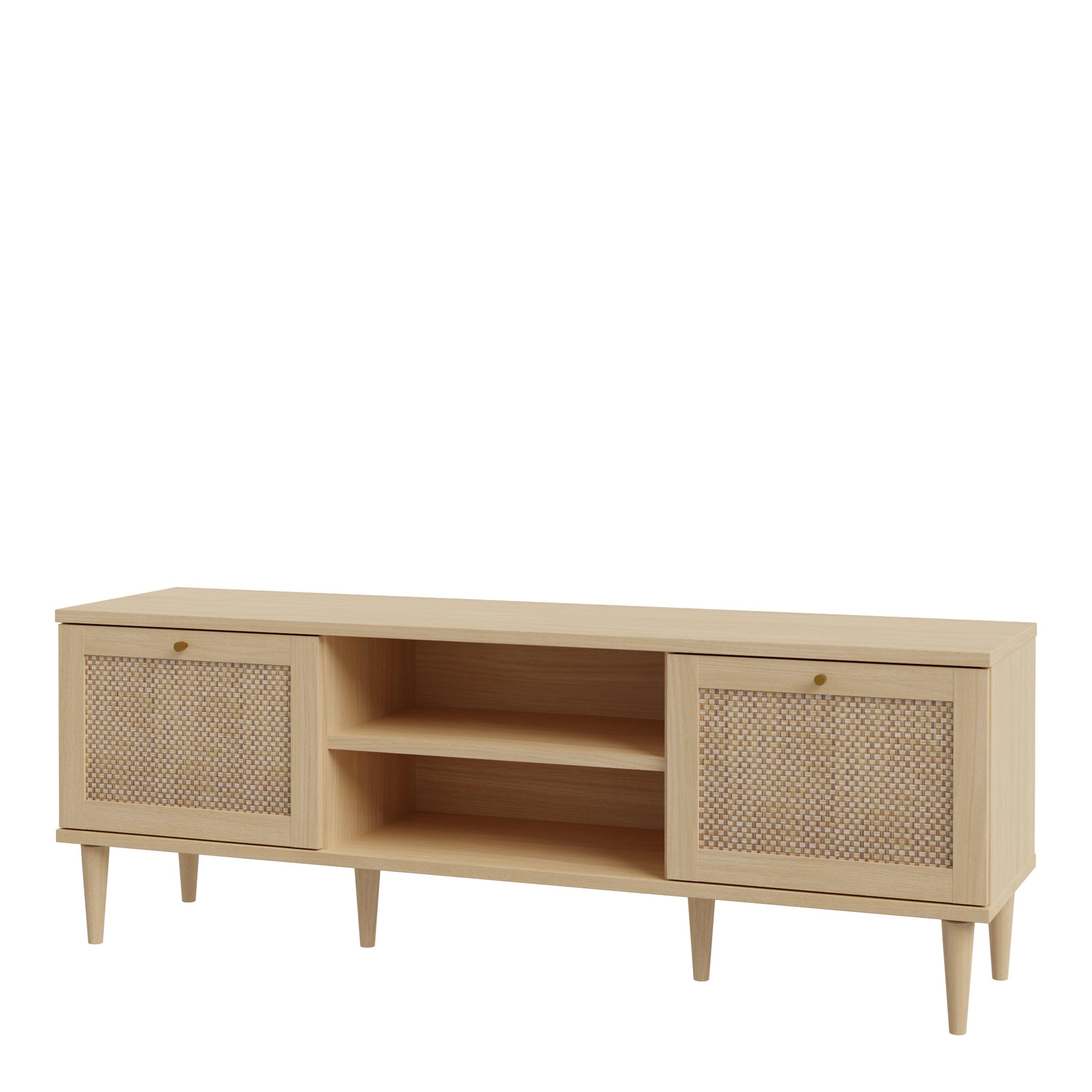 Calasetta 2 Door 1 Shelf TV Unit in Rattan - image 3