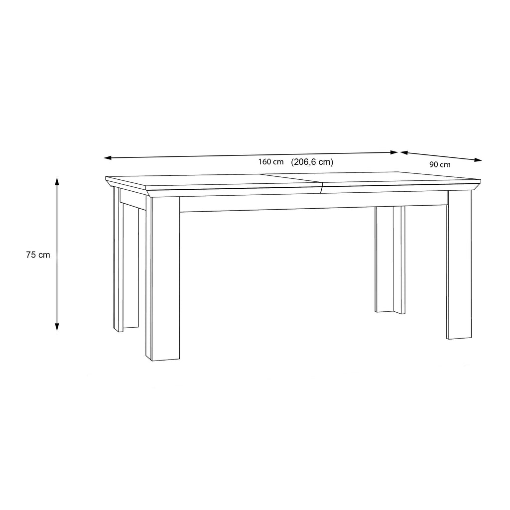 Illopa Extending Dining Table 160-207cm in Oak Nelson/Snowy Oak - image 6