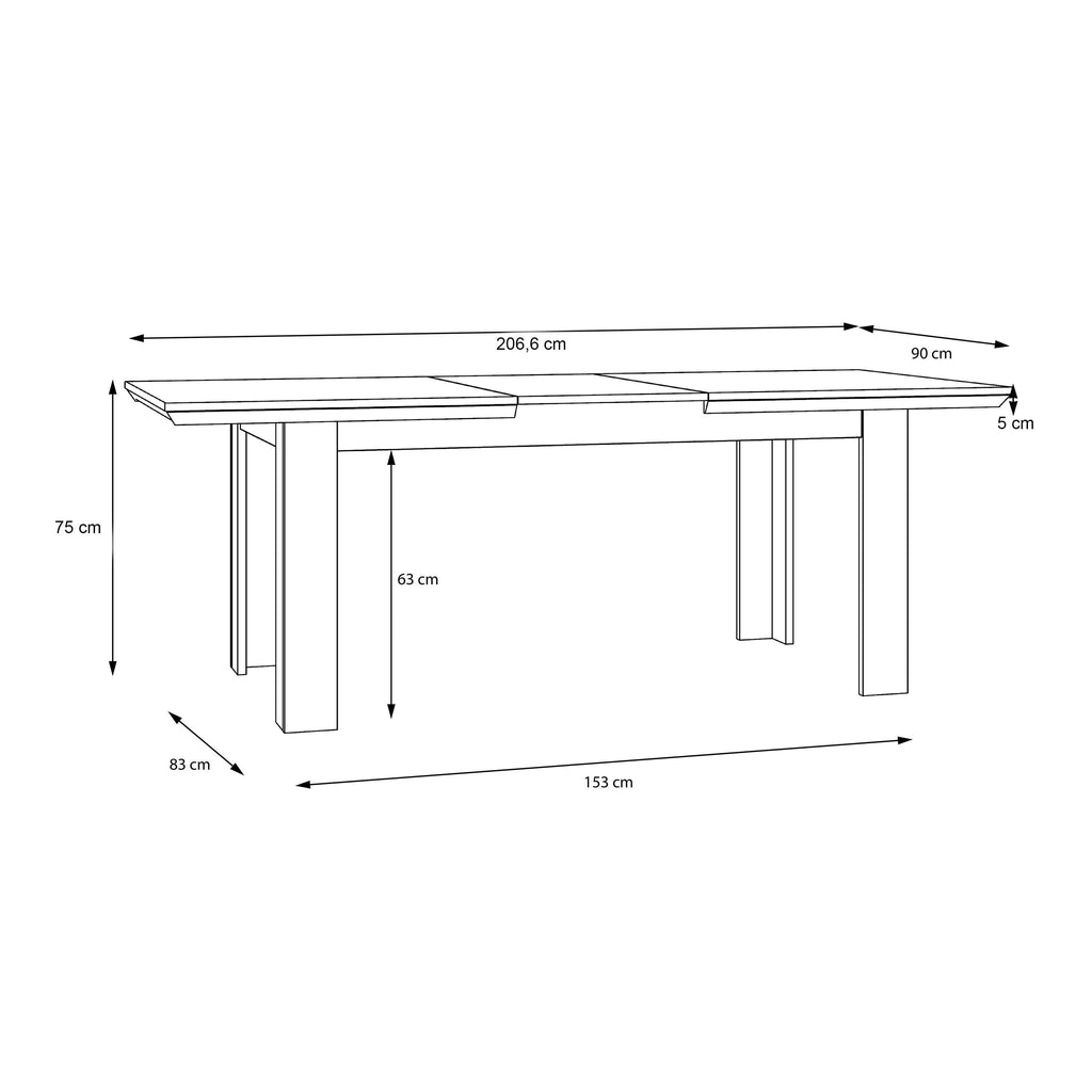 Illopa Extending Dining Table 160-207cm in Oak Nelson/Snowy Oak - image 7