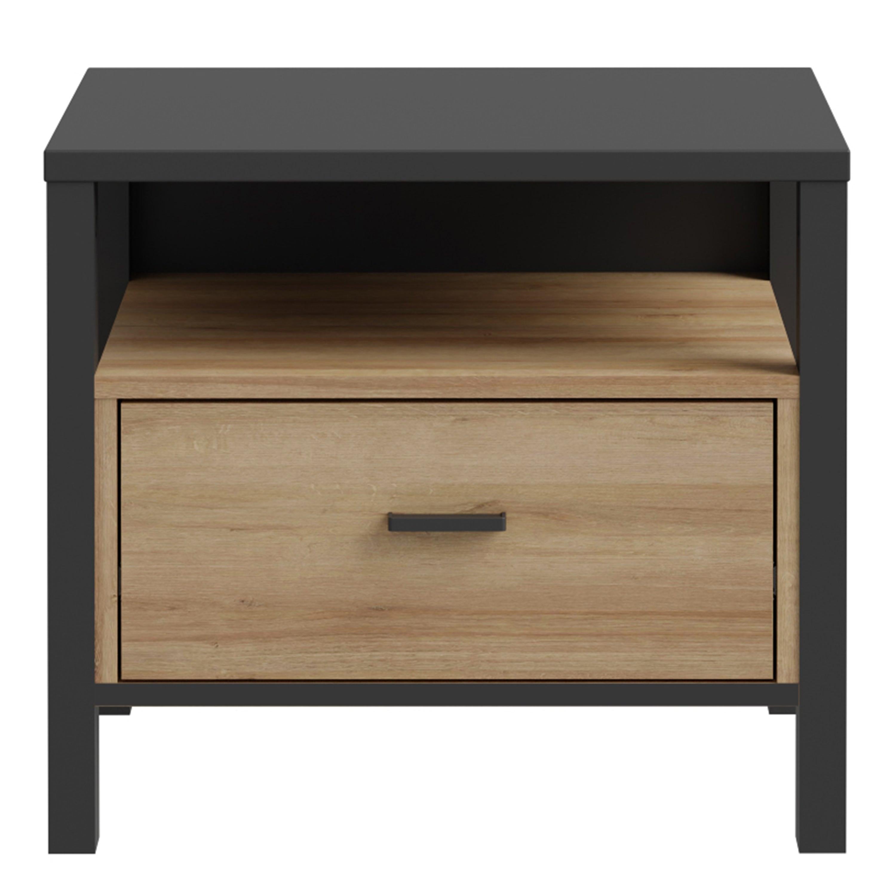 High Rock Bedside in Matt Black/Riviera Oak - image 2
