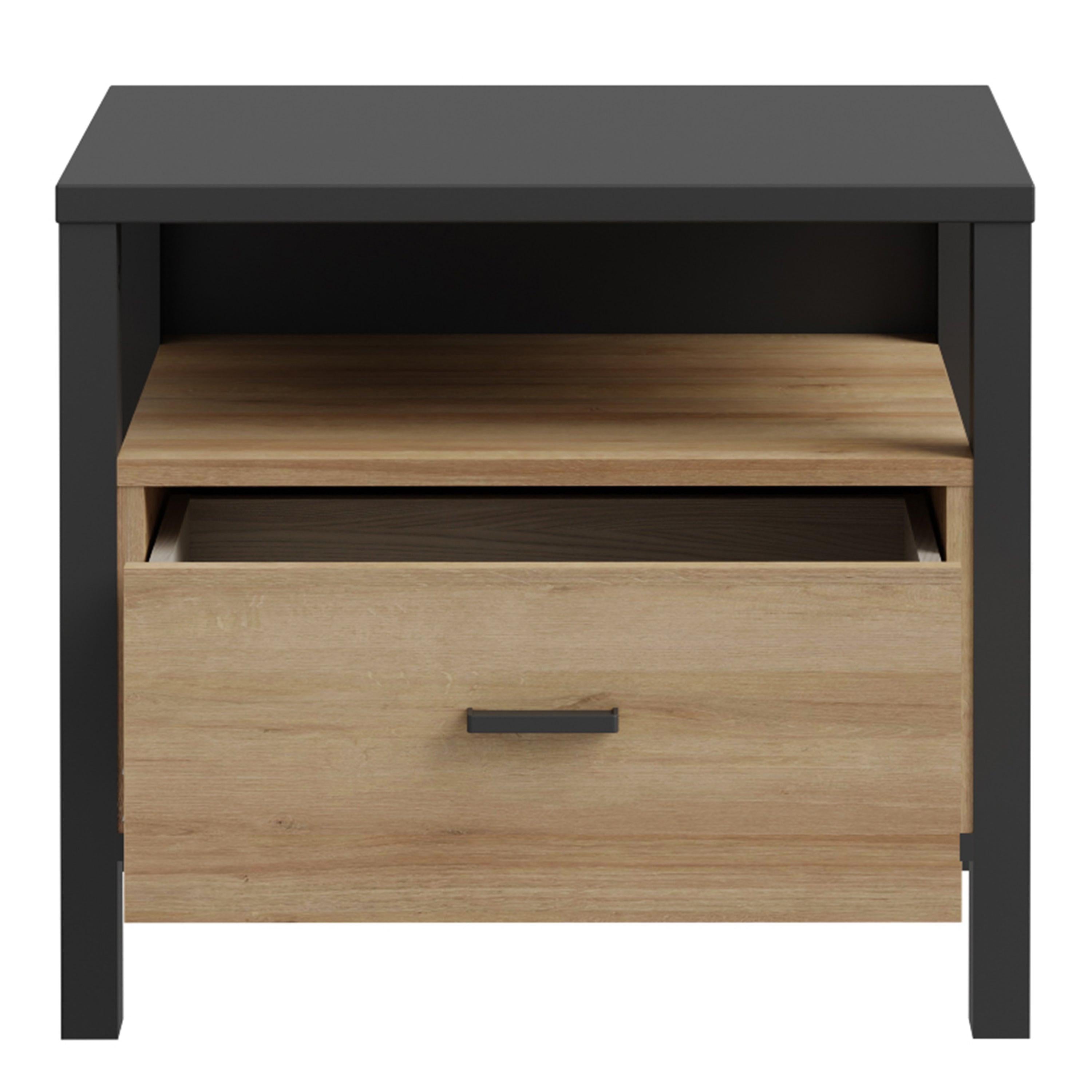 High Rock Bedside in Matt Black/Riviera Oak - image 5