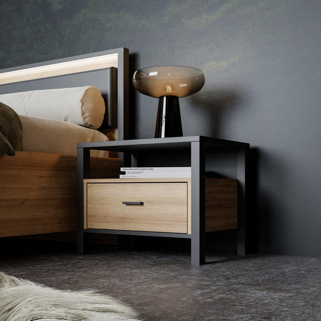 High Rock Bedside in Matt Black/Riviera Oak - image 7