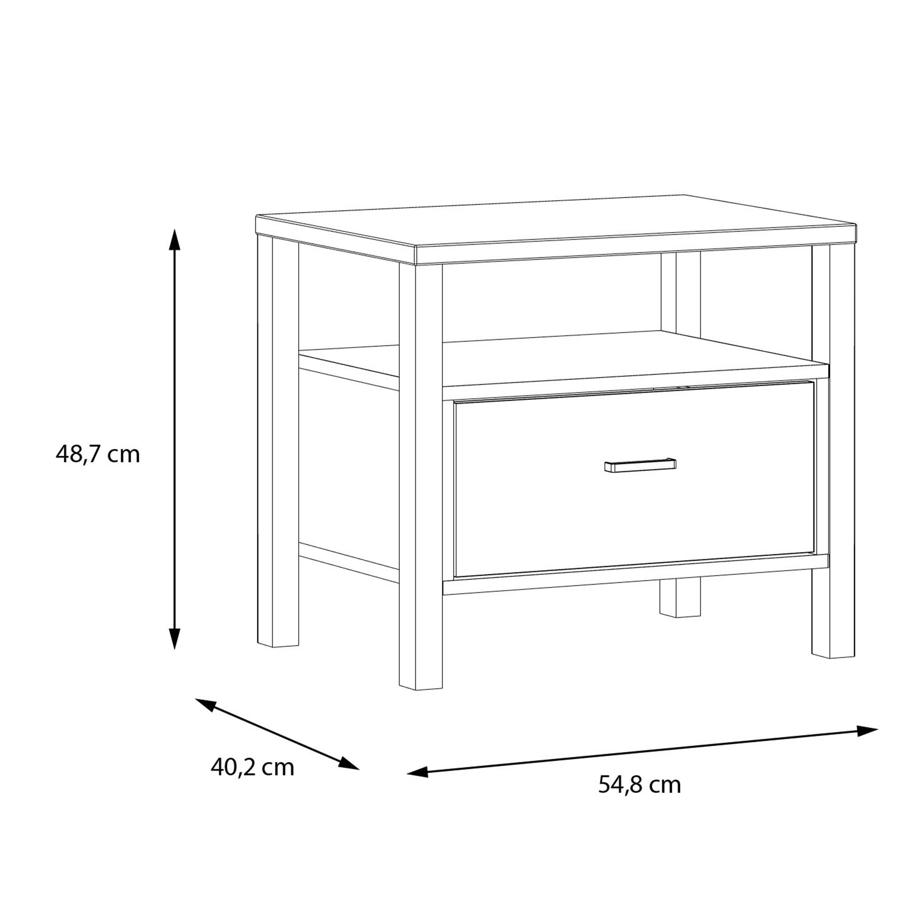 High Rock Bedside in Matt Black/Riviera Oak - image 9