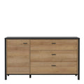 High Rock 1 Door 3 Drawer Sideboard in Matt Black/Riviera Oak - image 2