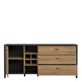 High Rock (Large) Sideboard in Matt Black/Riviera Oak - image 4