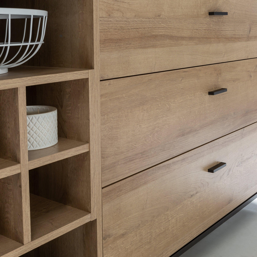 High Rock (Large) Sideboard in Matt Black/Riviera Oak - image 7