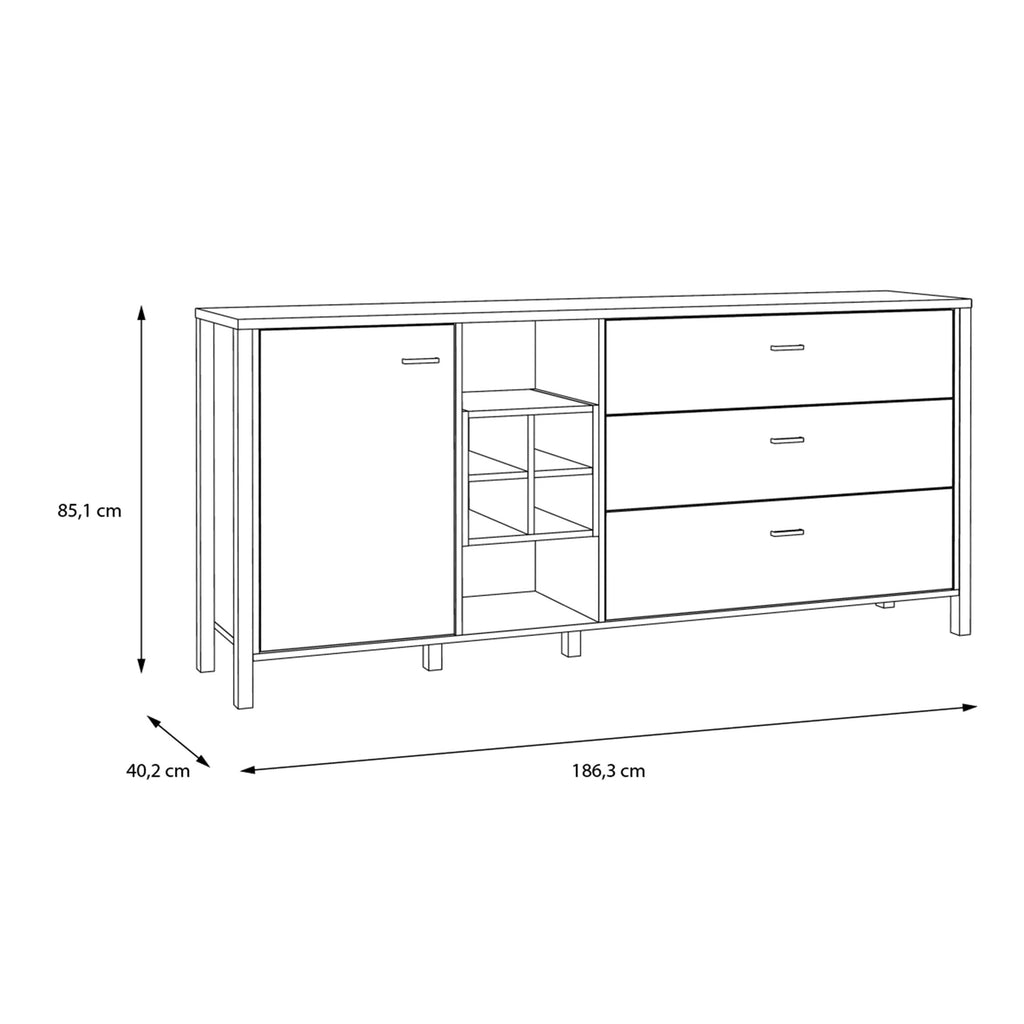 High Rock (Large) Sideboard in Matt Black/Riviera Oak - image 9