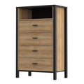 High Rock Chest of 4 Drawers in Matt Black/Riviera Oak - image 3