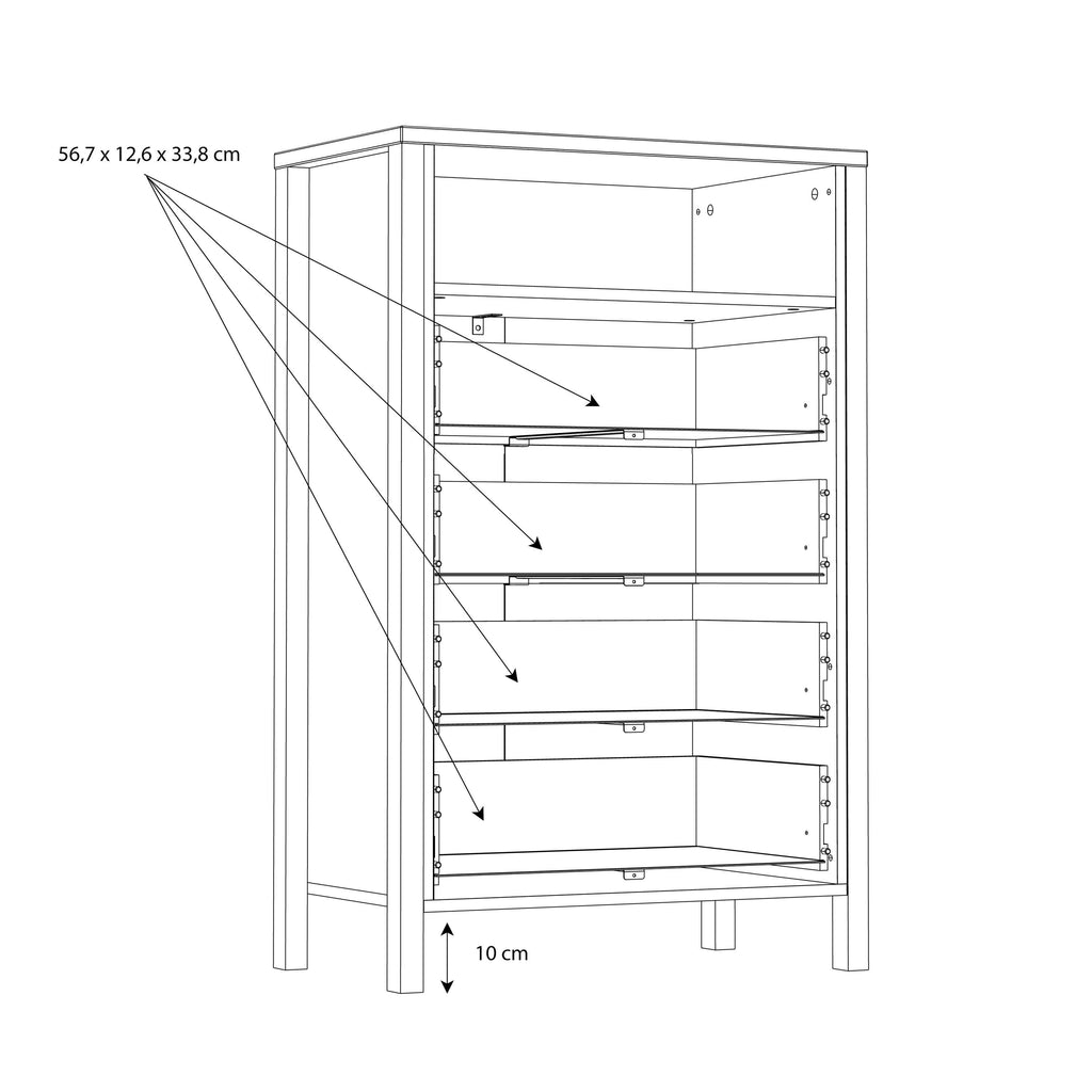 High Rock Chest of 4 Drawers in Matt Black/Riviera Oak - image 9