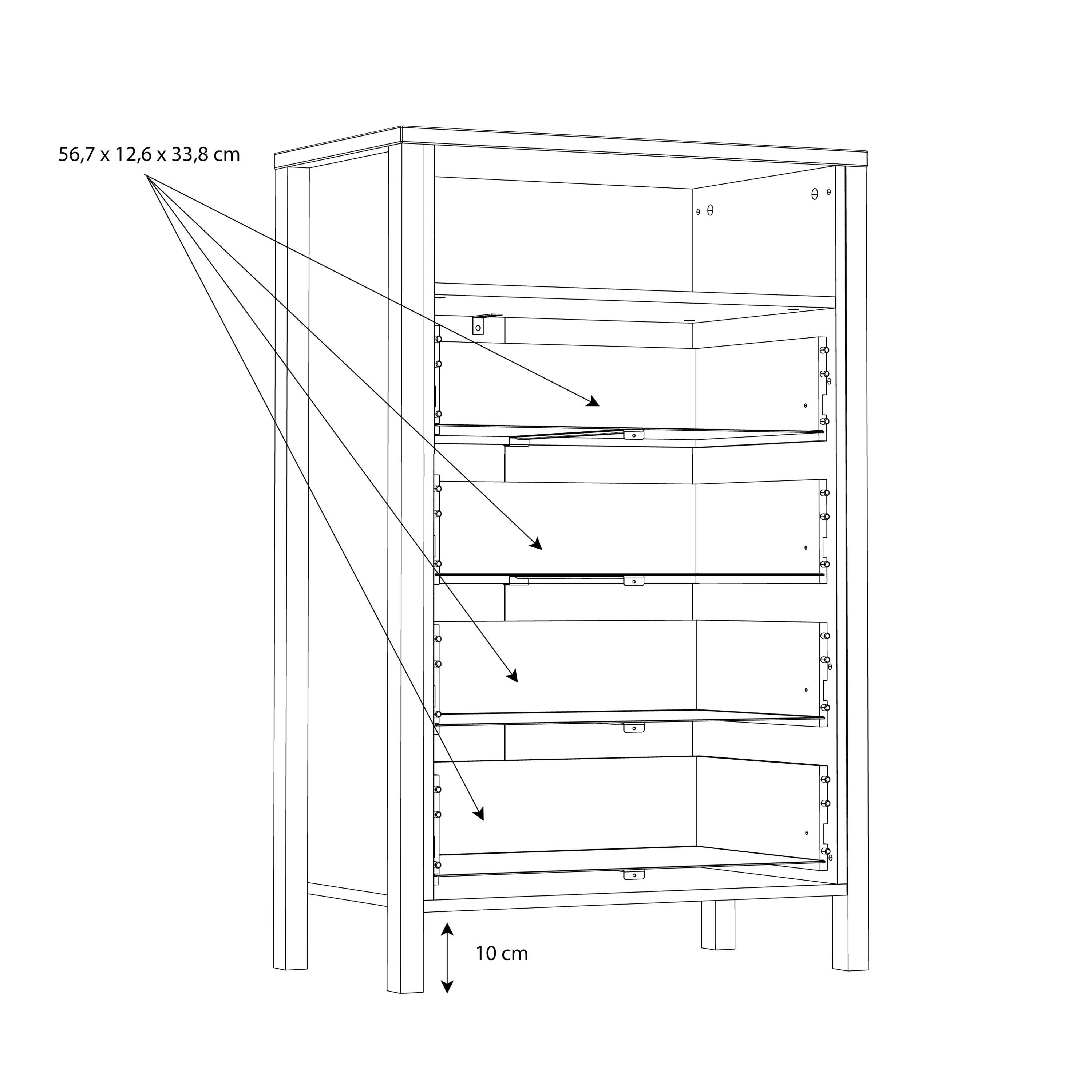 High Rock Chest of 4 Drawers in Matt Black/Riviera Oak - image 9