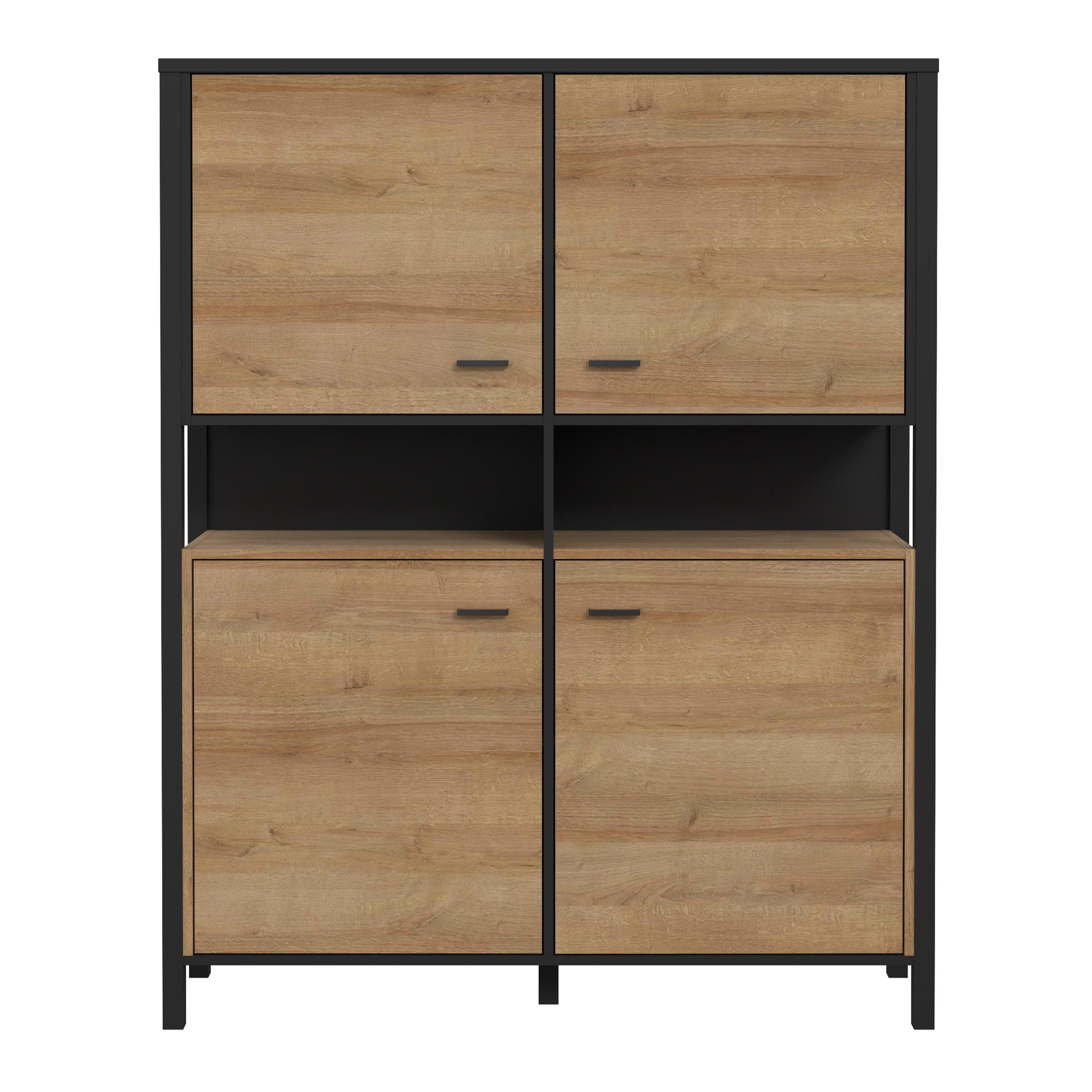 High Rock Storage Cabinet in Matt Black/Riviera Oak - image 2