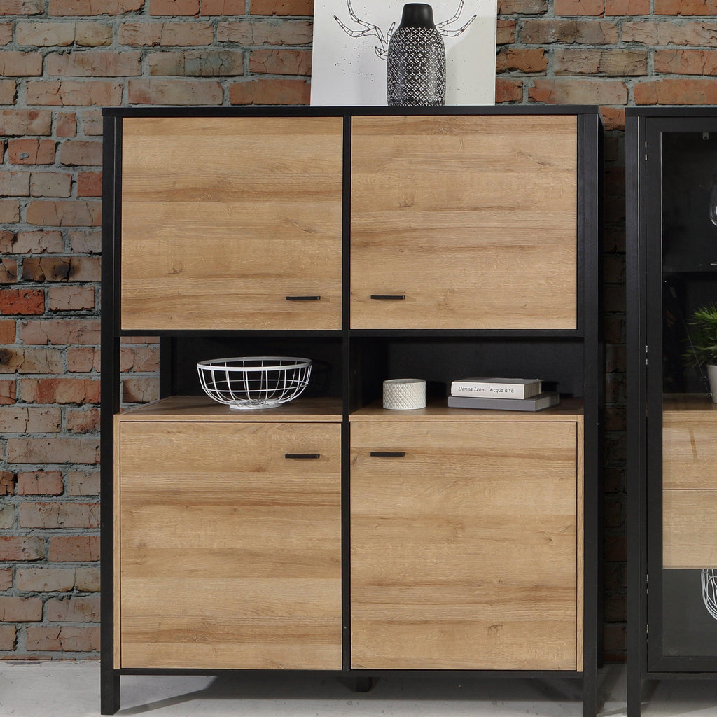 High Rock Storage Cabinet in Matt Black/Riviera Oak - image 6