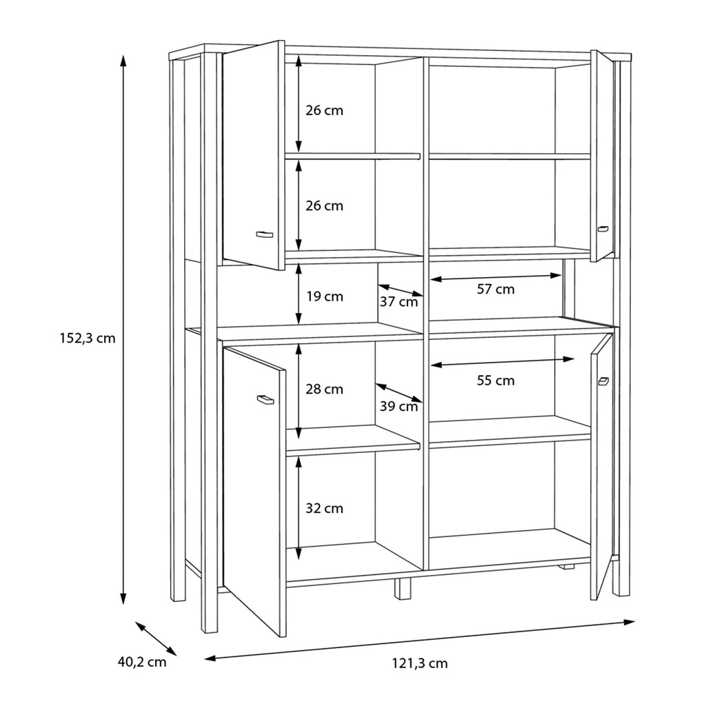 High Rock Storage Cabinet in Matt Black/Riviera Oak - image 8